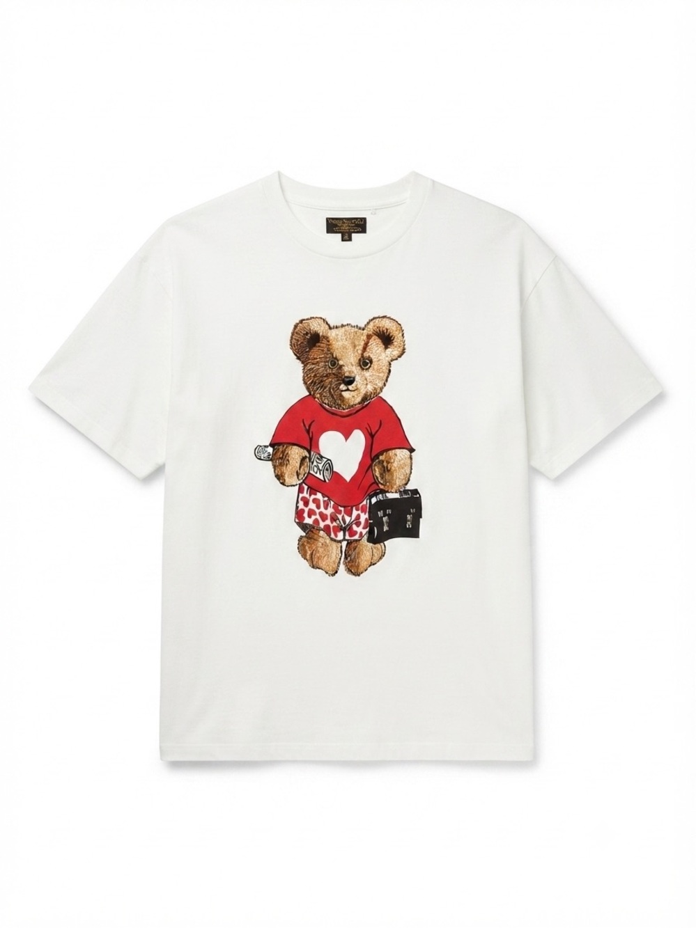 Vintage Touch of Gold Graphic Tee XL White Teddy Bear Heart Boxers Y2K Quirky